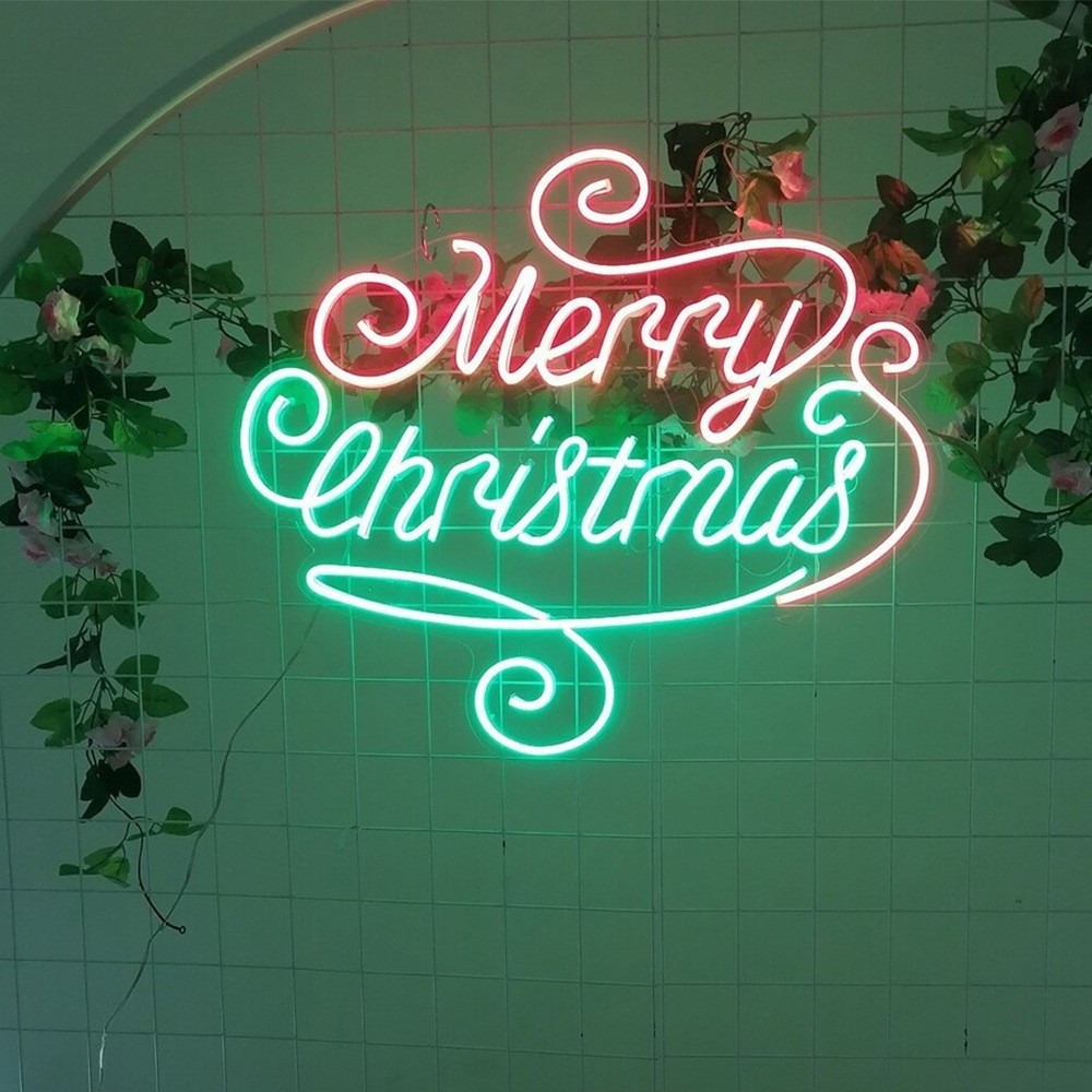 Hot Sale Indoor Outdoor Wall Decorations Led Xmas Signs Custom Merry Neon Christmas Light