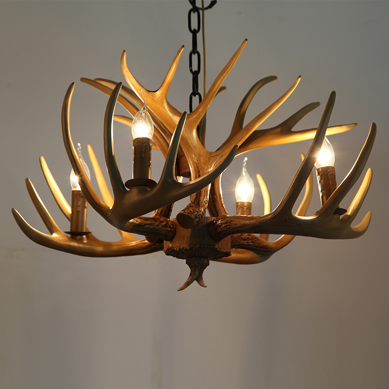 hot sale living room country style antler ceiling lamp retro kitchen island light deer pendant light