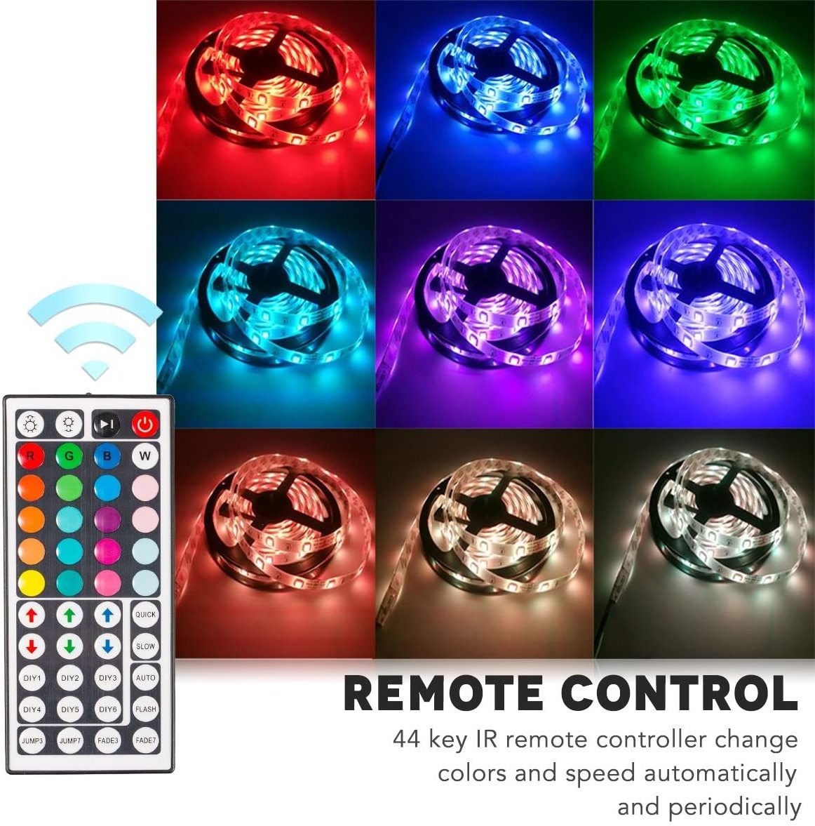 DIY Flexible RGB 5050 Waterproof LED Strip Lights, Color Changing Smart Wifi Led Strip Lights with Remote for Home Lighting