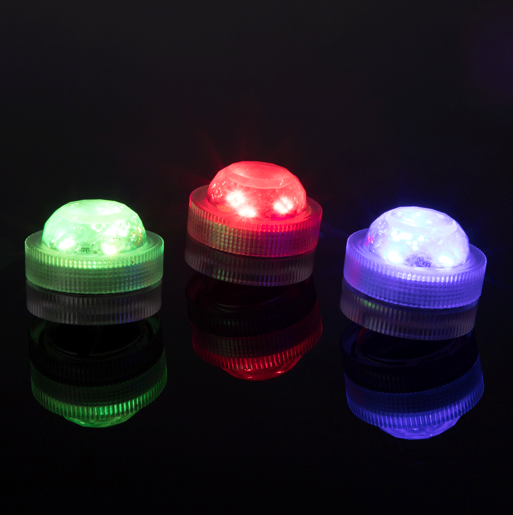 Wholesale Price Small Battery Underwater Tea Lights RGB Multicolor LED IP68 80 ABS 100w Waterproof Led Light for Swimming Pool