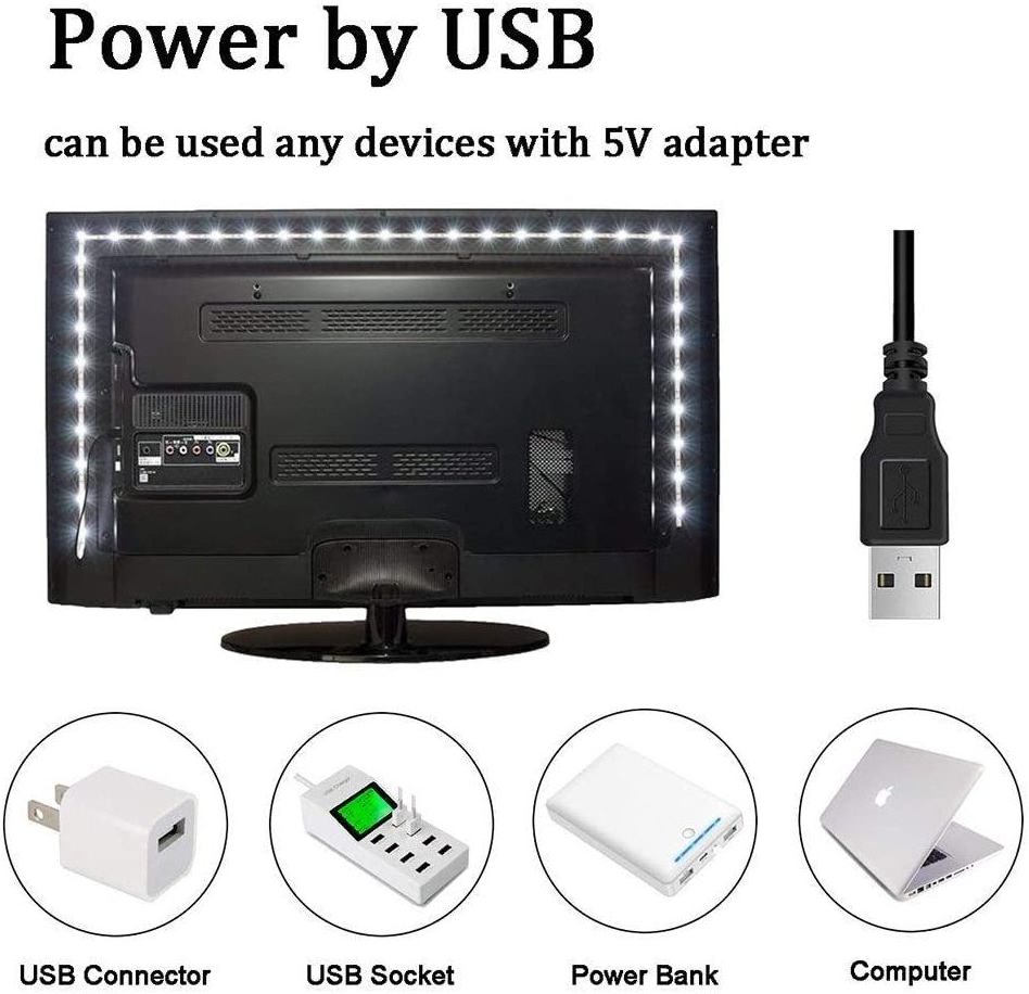 5V IP65 RGBW Flexible Button Switch Cable TV Backlight Kit USB Led Strip Light with Remote Controller