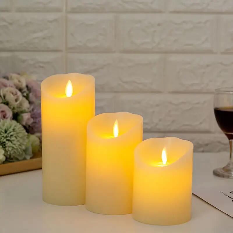 Hot Sale Wax Flickering Candle Lamp Tealight Electronic Flameless Led Pillar Candles