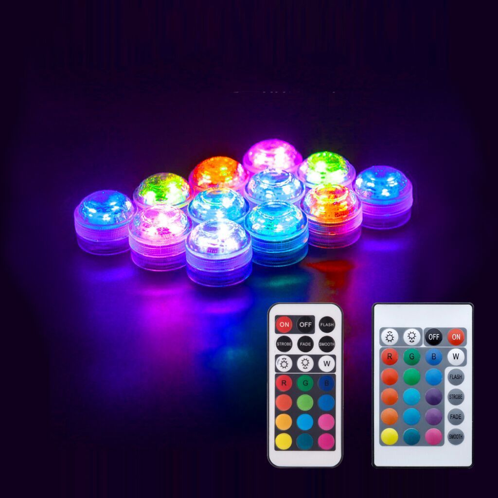 Wholesale Price Small Battery Underwater Tea Lights RGB Multicolor LED IP68 80 ABS 100w Waterproof Led Light for Swimming Pool