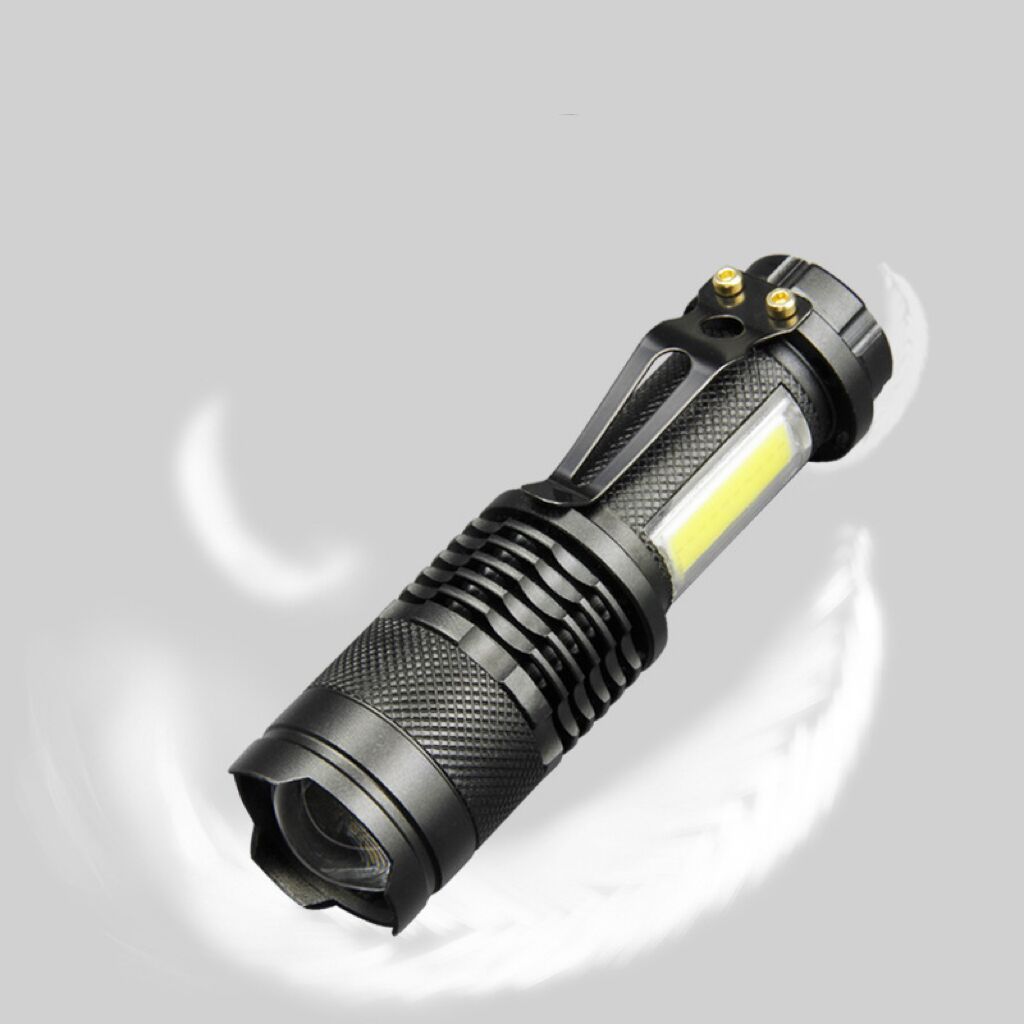 Zoomable Emergency XPE COB Battery Powered Small Rechargeable Flashlight For Camping Indoor