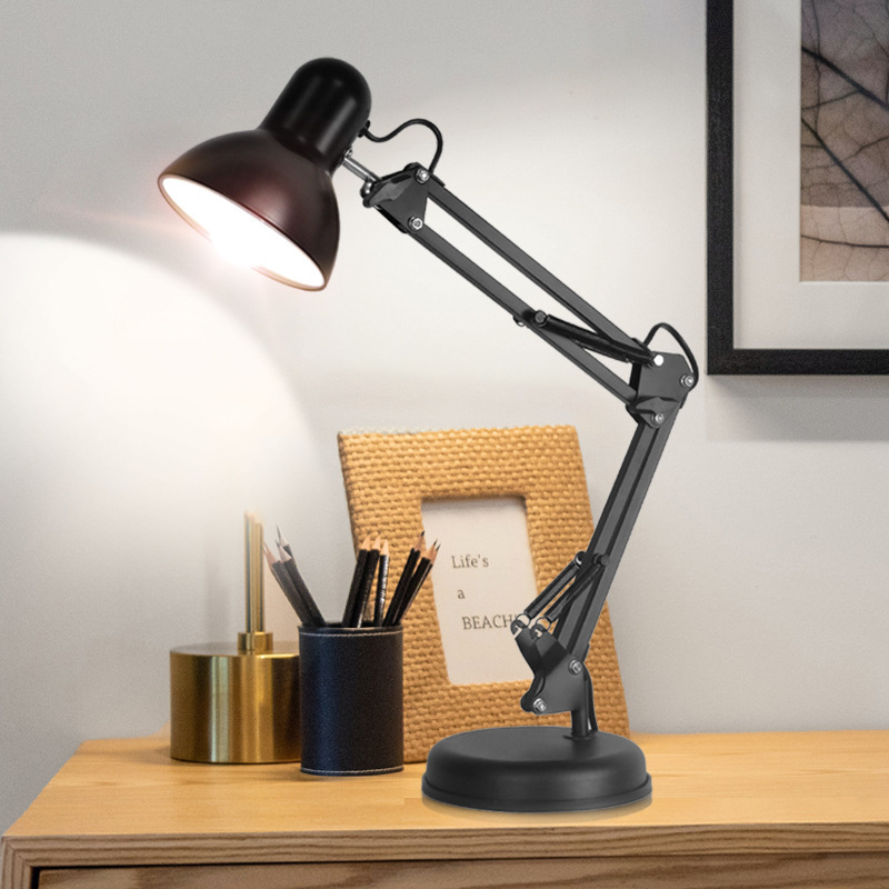 Factory wholesale decorative portable metal table led light architect desk lamp with swing arm