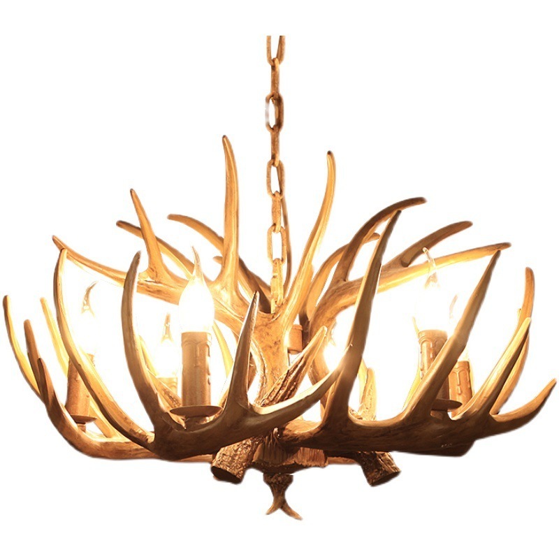 hot sale living room country style antler ceiling lamp retro kitchen island light deer pendant light