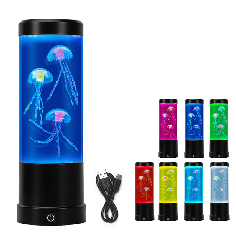 Hot Sale LED Color Changing Mood Table Night Light Jellyfish Lava Lamp For Excellent Gift