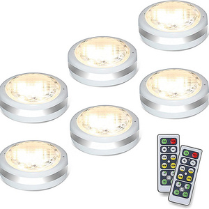 Best Rechargeable Battery Operated Wireless Led Ceiling Cabinet Puck Lights with Remote