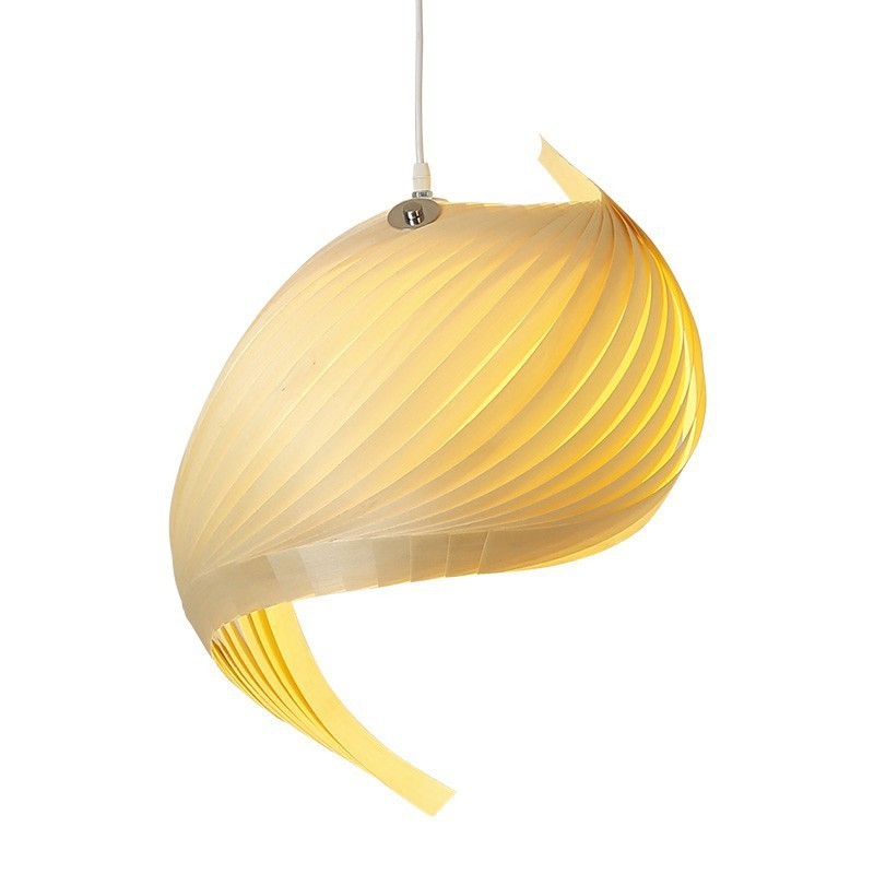 New kitchen island pleats lampshade art decor hanging led conch shell pendant light chandelier wood for living room