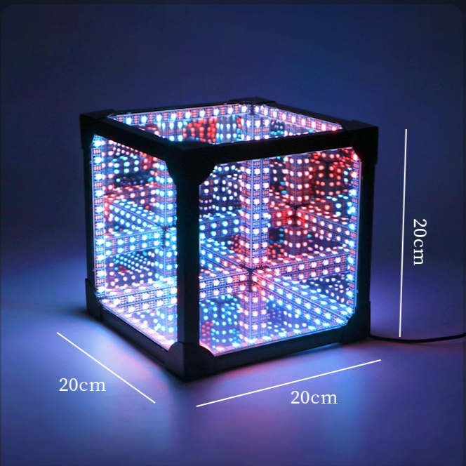 New Product hypercube Colorful Cirling cube Infinity 3d Mirror LED Light The Hyperspace Lighting Cube