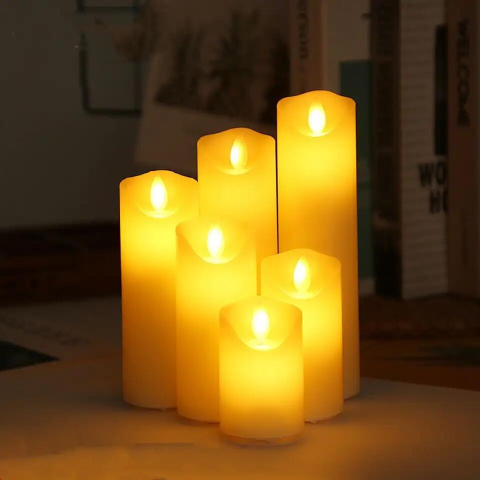 Hot Sale Wax Flickering Candle Lamp Tealight Electronic Flameless Led Pillar Candles