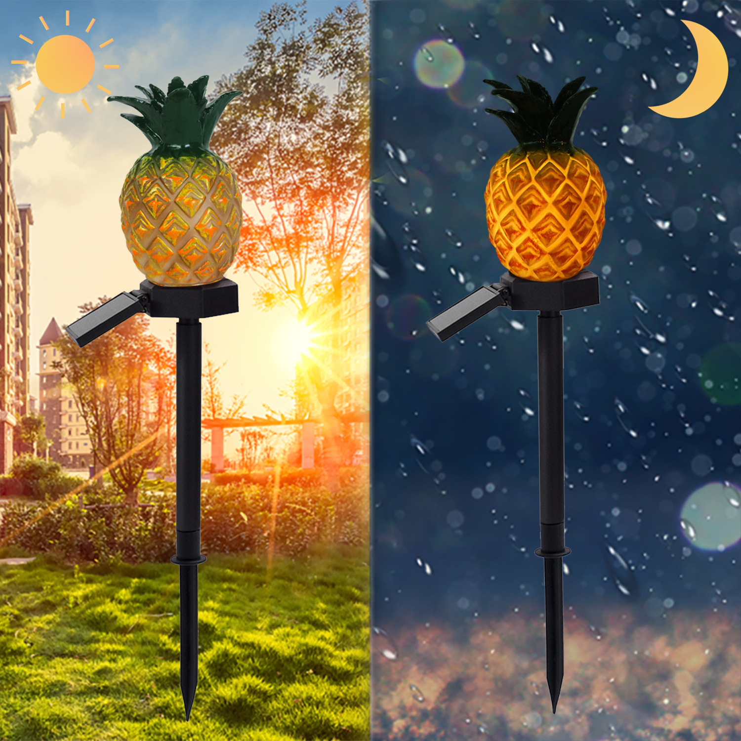 China Wholesale Waterproof Garden LED Fruit Pineapple cactus Stake Light Solar Ground Plug Lamp