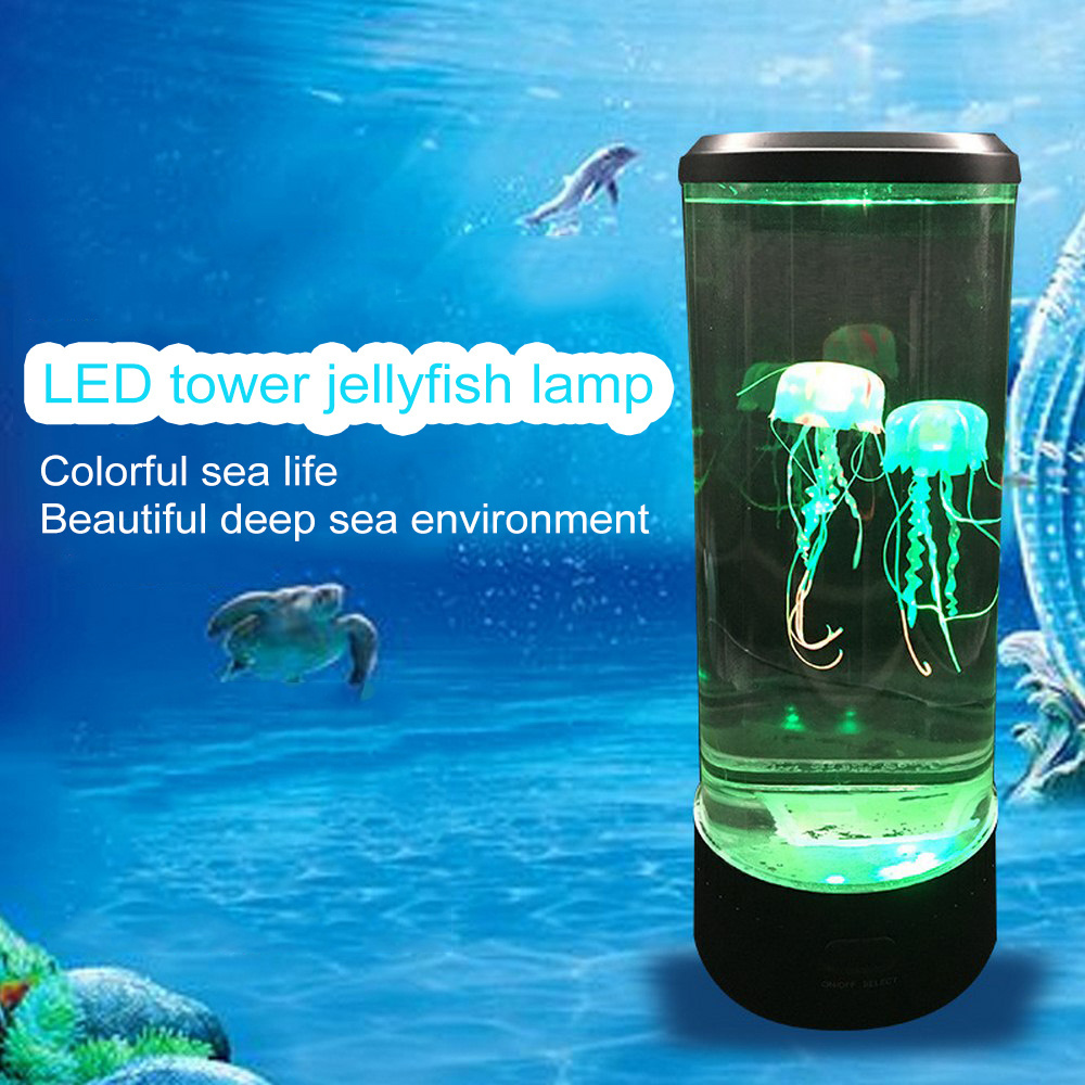 Hot Sale LED Color Changing Mood Table Night Light Jellyfish Lava Lamp For Excellent Gift