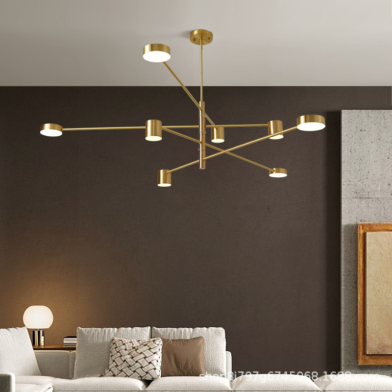 hot sale large brass gold island pendant light semi flush mount chandelier for dining room