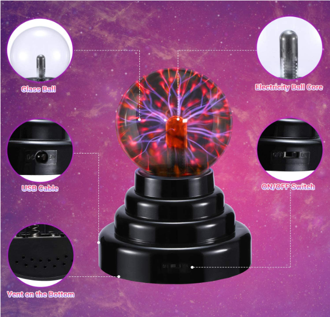 Hot Sale Newest plug-in battery 4inch Touch Sound Thunder Light Large Plasma Ball with Blue Tooth Speaker