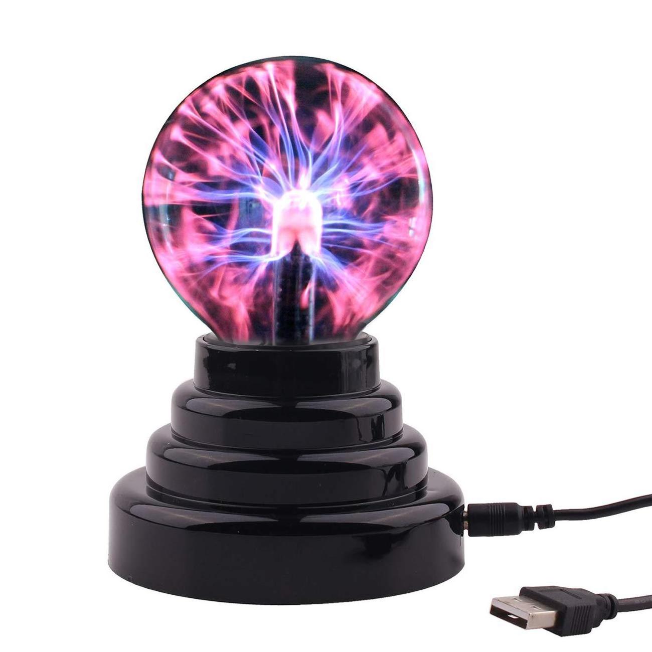 Hot Sale Newest plug-in battery 4inch Touch Sound Thunder Light Large Plasma Ball with Blue Tooth Speaker