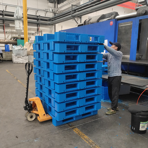 Heavy duty Euro rack blue plastic pallets for sale