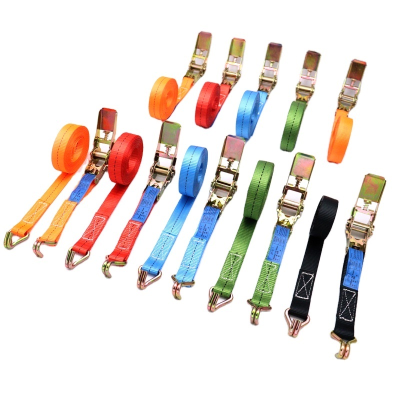 800kgs Customized Color quick cam buckle ratchet cargo truck strap car tie down webbing