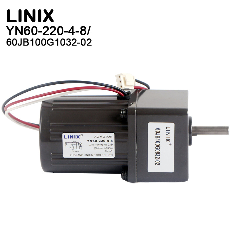 Linix AC gear motor 4W low noise YN60-220-4-8/ single-phase capacitor operation reversible kitchen wet waste degradation motor