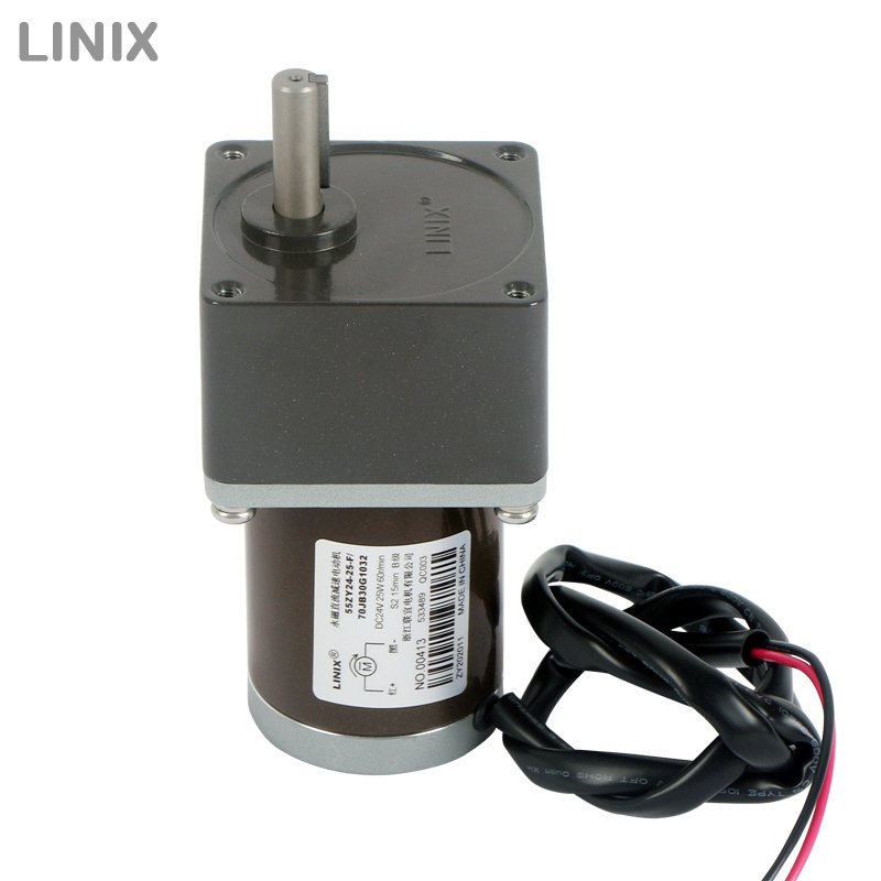 Hot sell linix 12v 24v PMDC motor low noise long life 25w brush motor  for treadmill