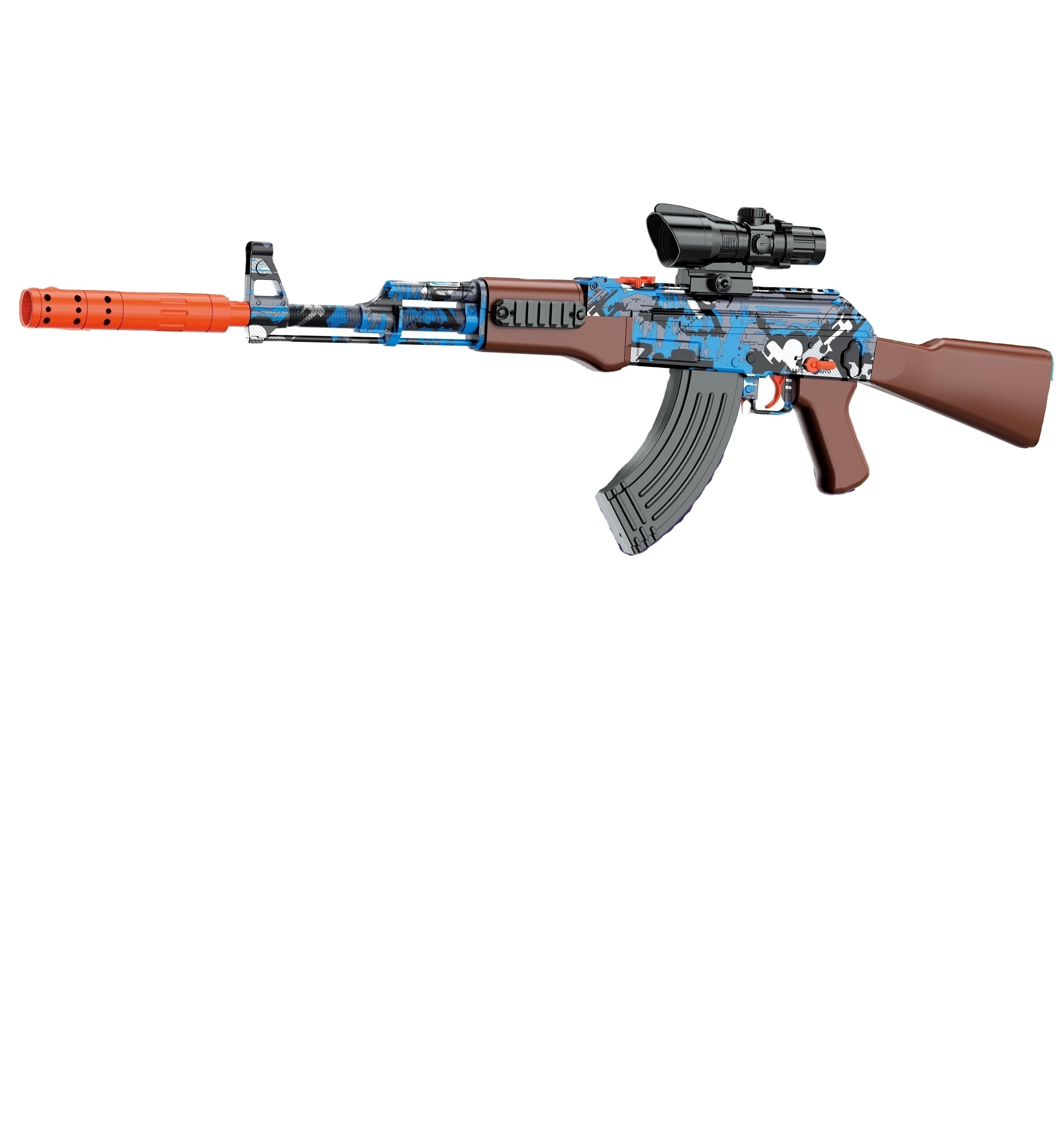 The latest manual electric AK47 shooting ball gun outdoor game splash ball catapult adult toy gun