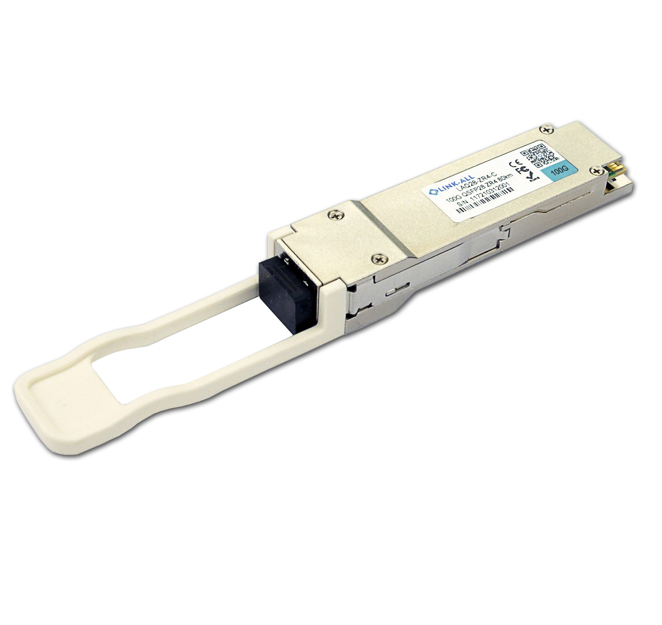 Cisco QSFP-100G-ZR4-S Compatible 100GBASE-ZR4 QSFP28 1310nm 80km DOM LC SMF Optical Transceiver Module