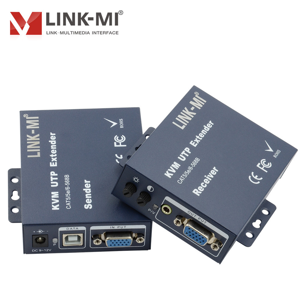 LINK-MI 300m VGA KVM Extender Over CAT5/6 Cable with USB Support Keyboard and Mouse