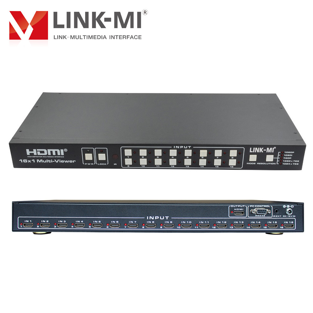 LINK-MI 16x1 9x1 4x1 HDMI Seamless Switching Multiviewer support Multiple Output Resolution Video Switch