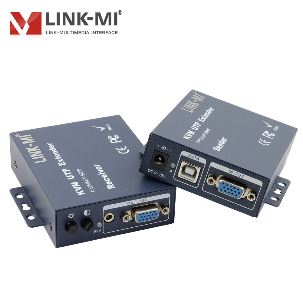 LINK-MI 300m VGA KVM Extender Over CAT5/6 Cable with USB Support Keyboard and Mouse