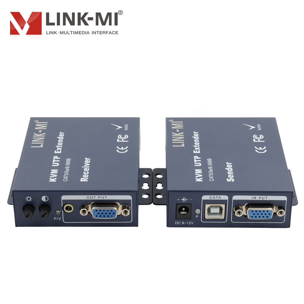 LINK-MI 300m VGA KVM Extender Over CAT5/6 Cable with USB Support Keyboard and Mouse