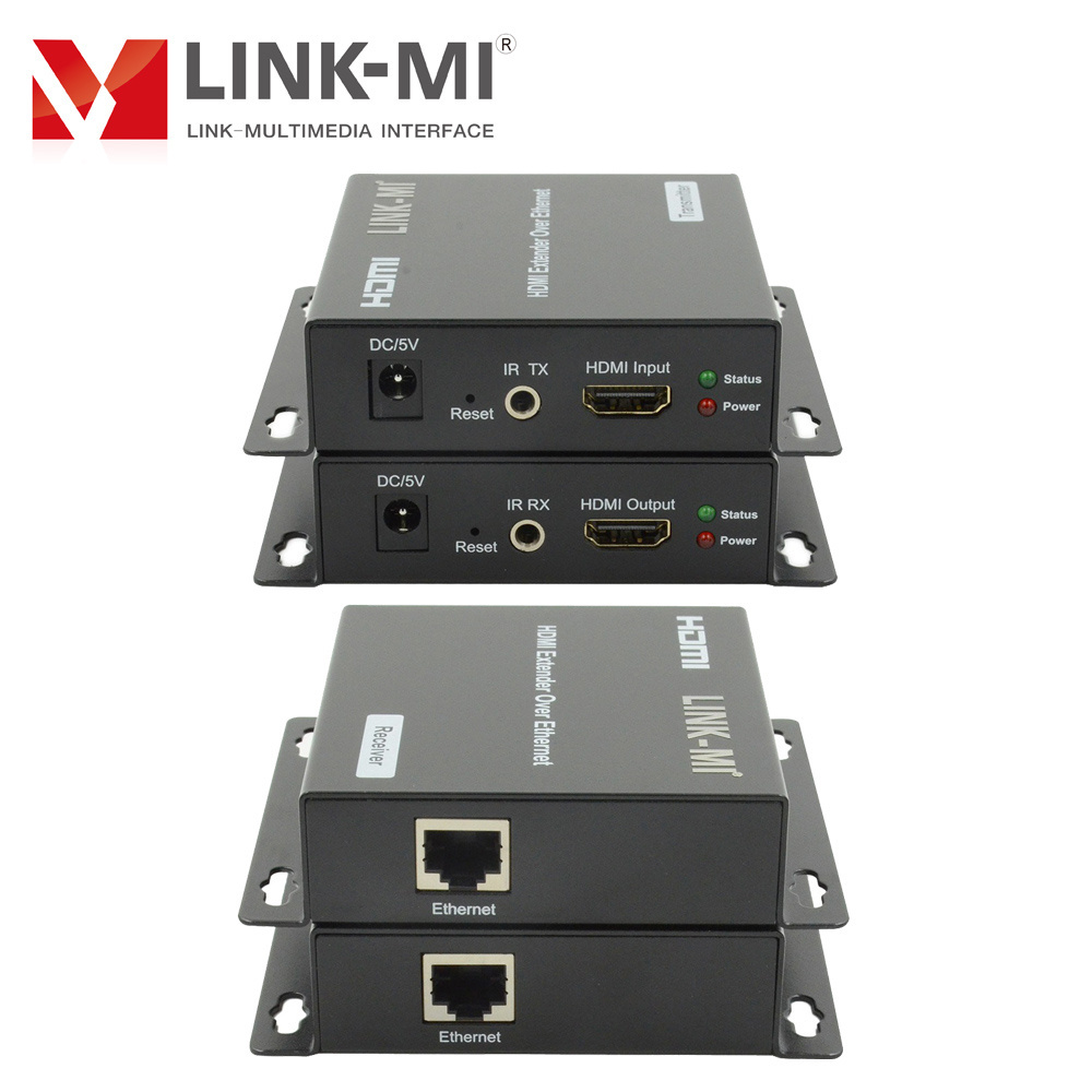 LINK-MI 120M HDMI Extender Over IP Support IR, Point-to-Many and Many-to-Many 1080p HDMI over IP Extender AV over IP Extender