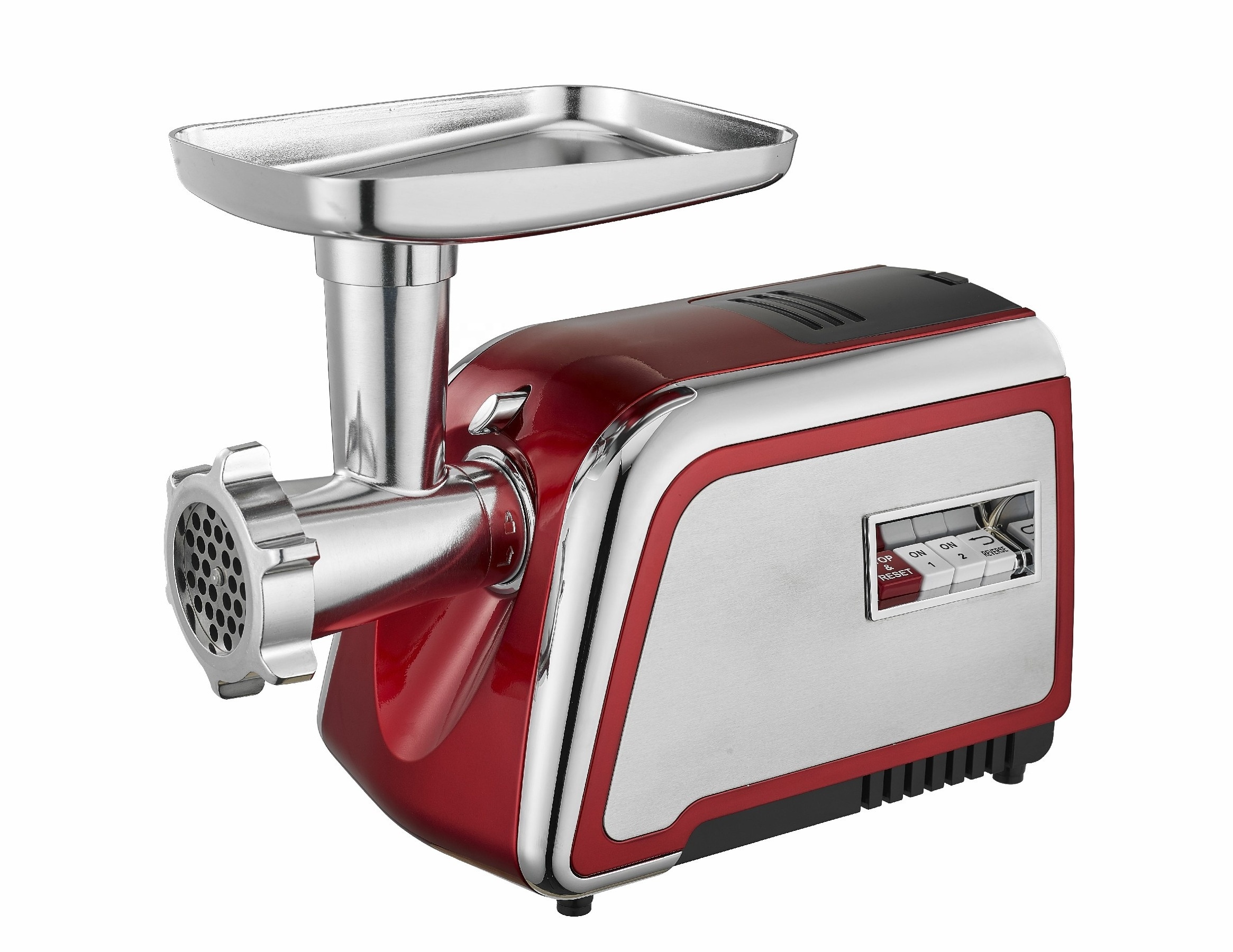 2023 Linkplus New Customized Color Household 500W Stainless Steel Meat Grinder with Piano Button Metal Cutting Plates