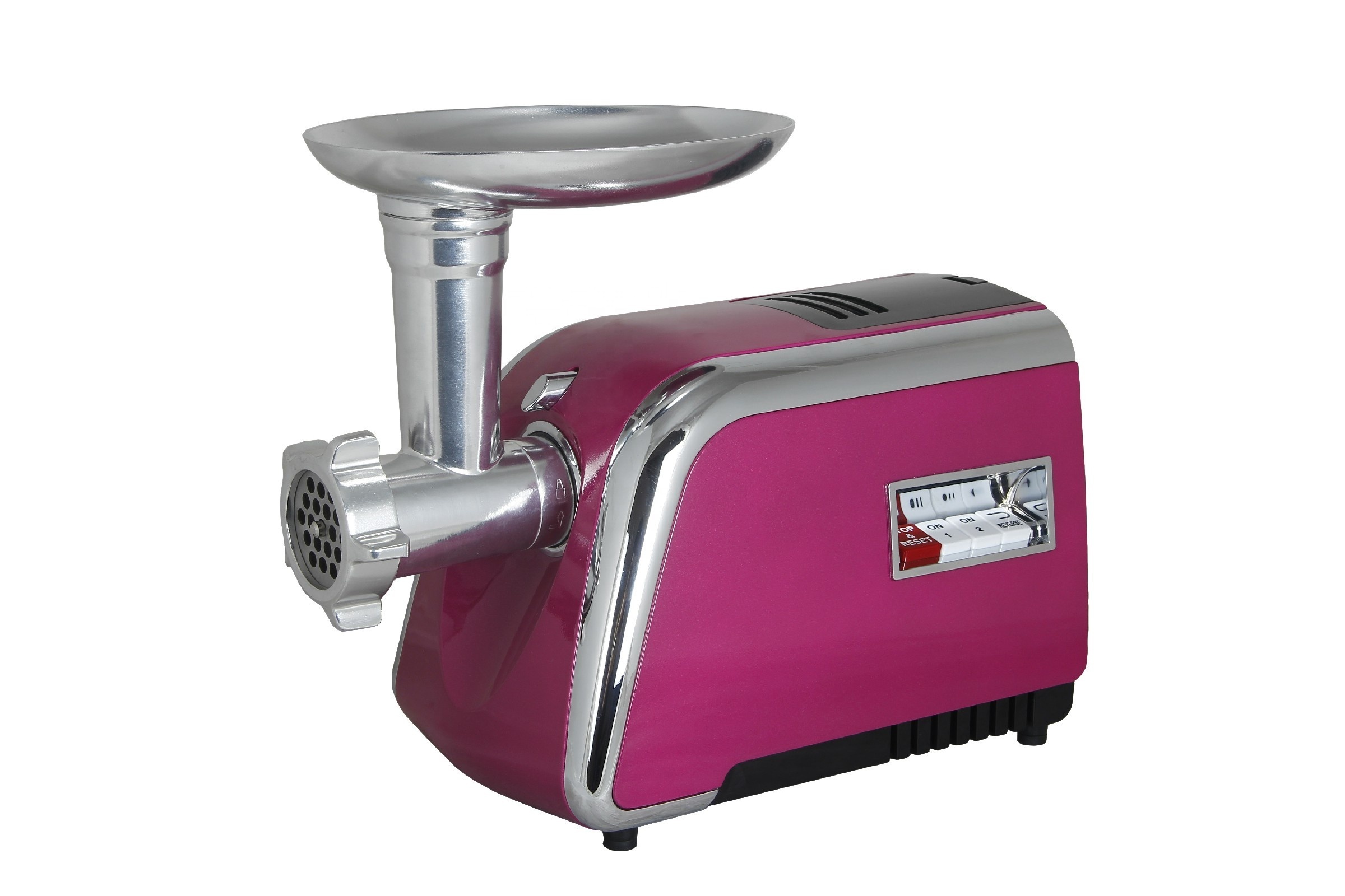 2023 Linkplus New Customized Color Household 500W Stainless Steel Meat Grinder with Piano Button Metal Cutting Plates