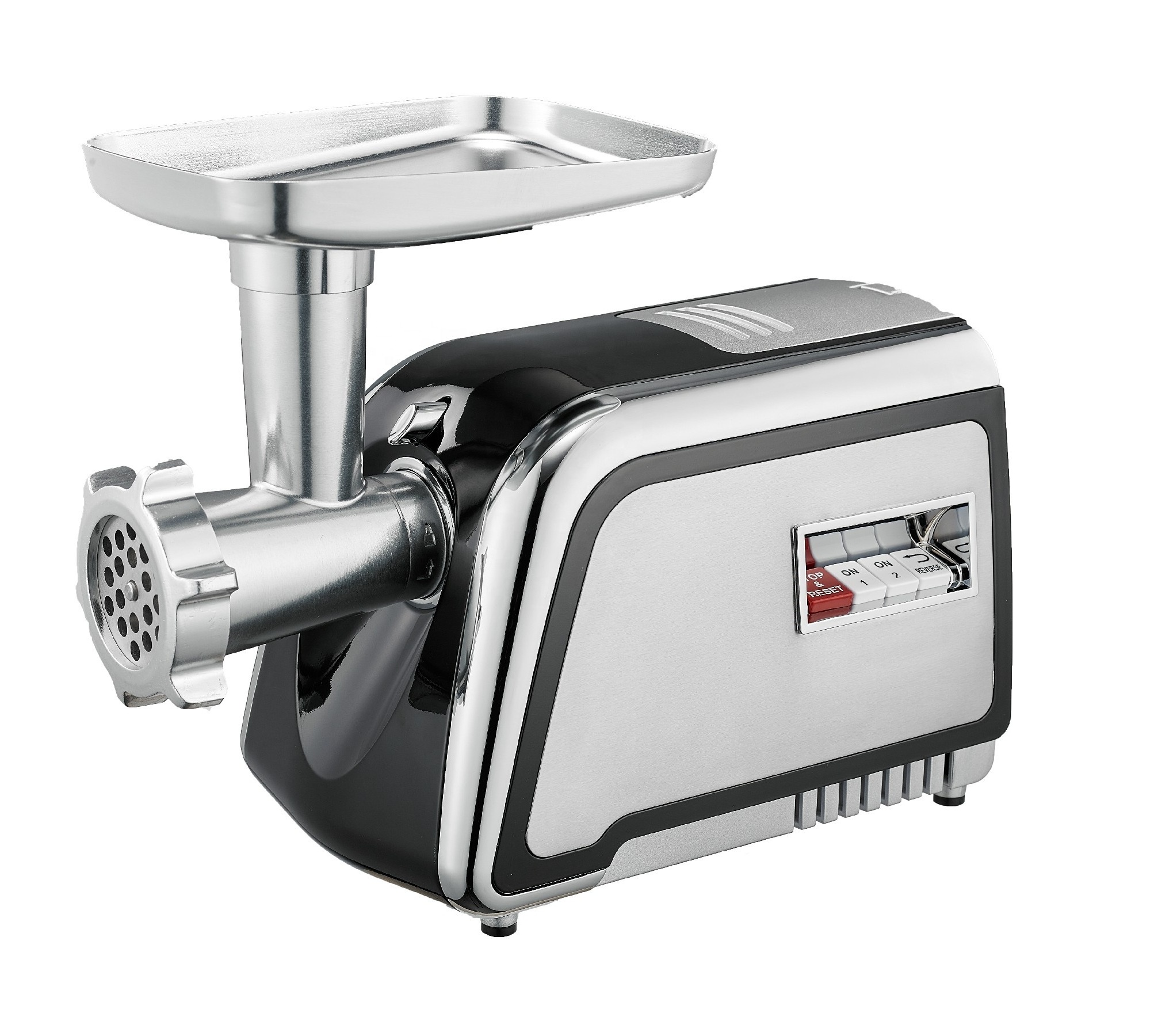 2023 Linkplus New Customized Color Household 500W Stainless Steel Meat Grinder with Piano Button Metal Cutting Plates