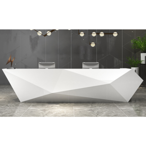 Popular simple design reception counter front desk white gym reception desk/