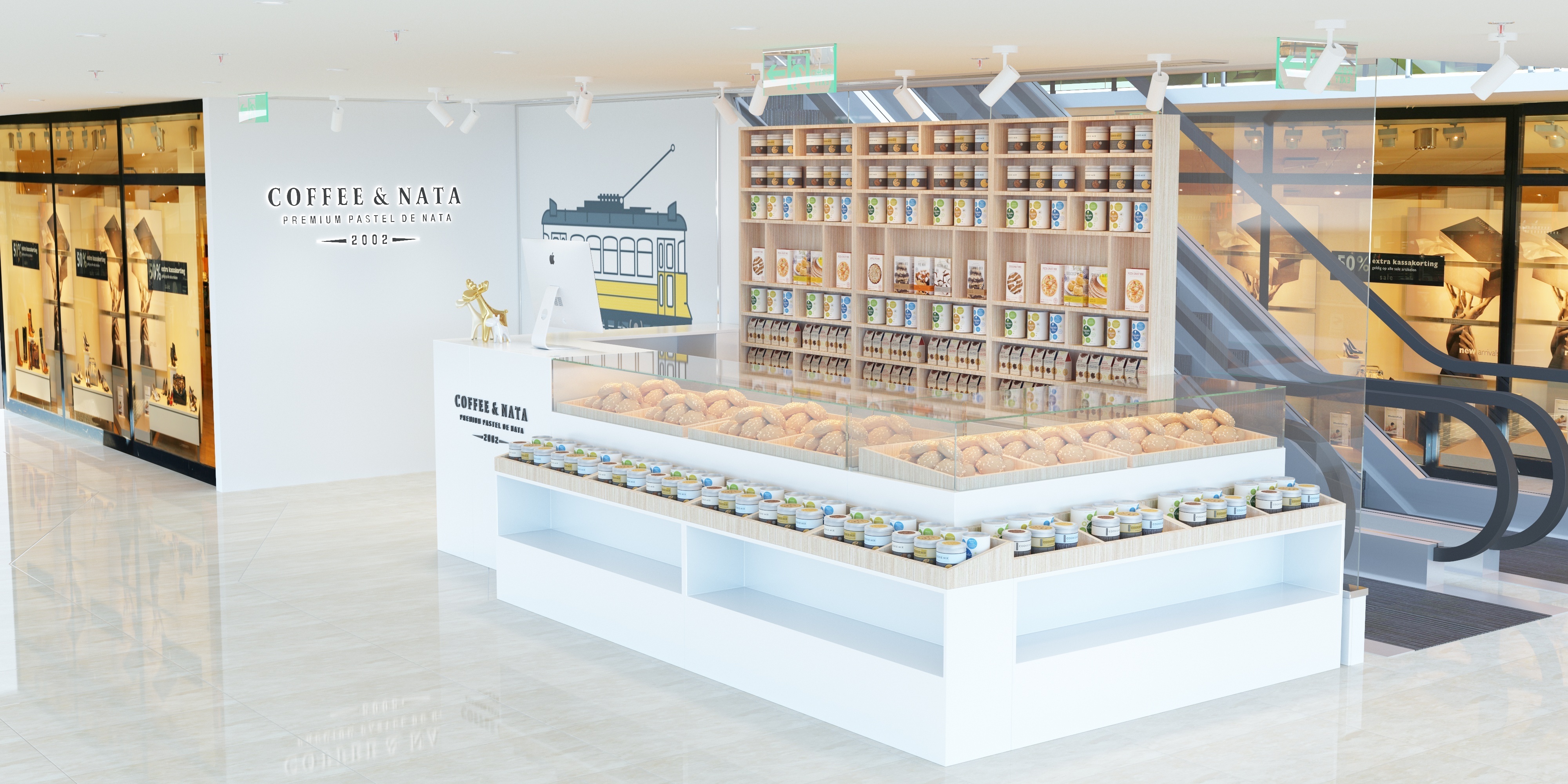 Customized Modern Sweet Food Display Mall Kiosk Stand Candy Shop Interior Design Bakery Cookie Food Store Design