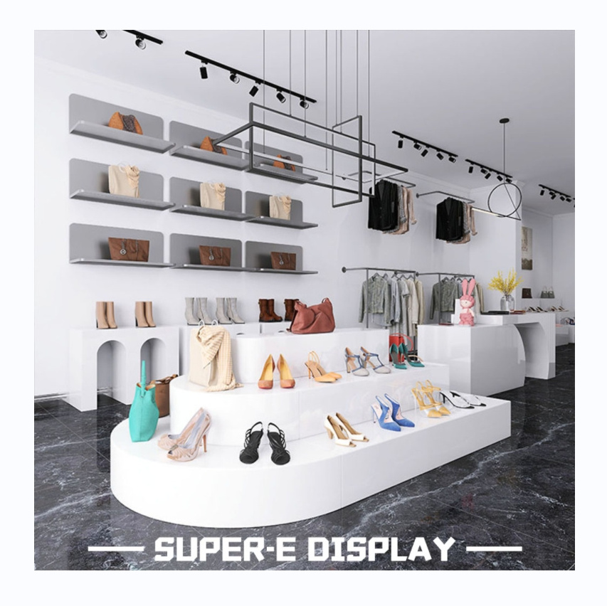 Interior design modern shoe shop decoration ideas shoe shop furniture decoration ideas Unique Shoes Display Gondola Wall Shelf