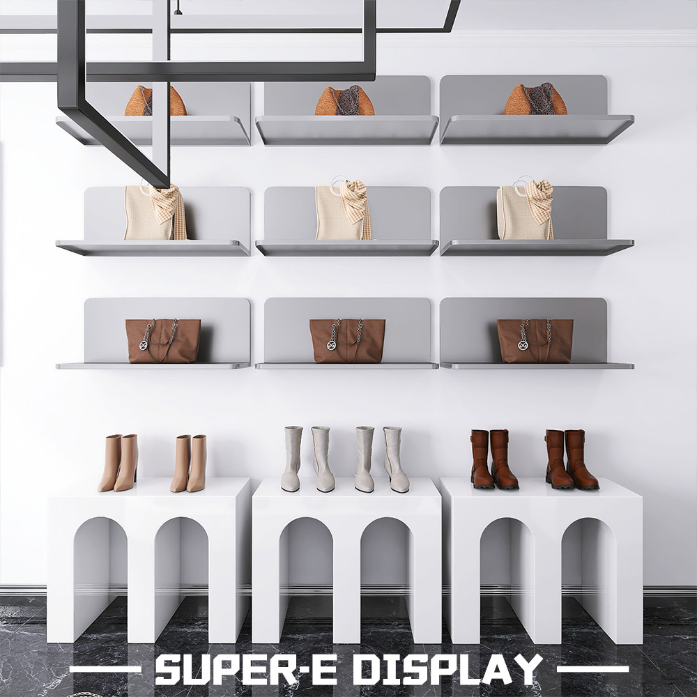 Interior design modern shoe shop decoration ideas shoe shop furniture decoration ideas Unique Shoes Display Gondola Wall Shelf