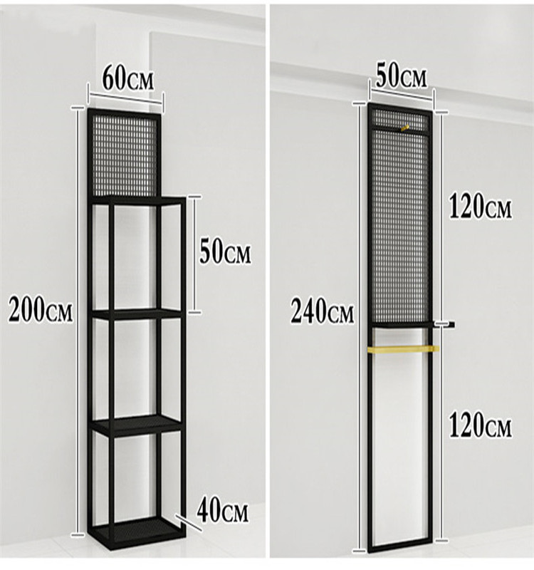 Industrial Metal Clothes Garment Racks Pipe Double Hanging Rods gold Clothing Rack Boutique Display Clothes Display Racks