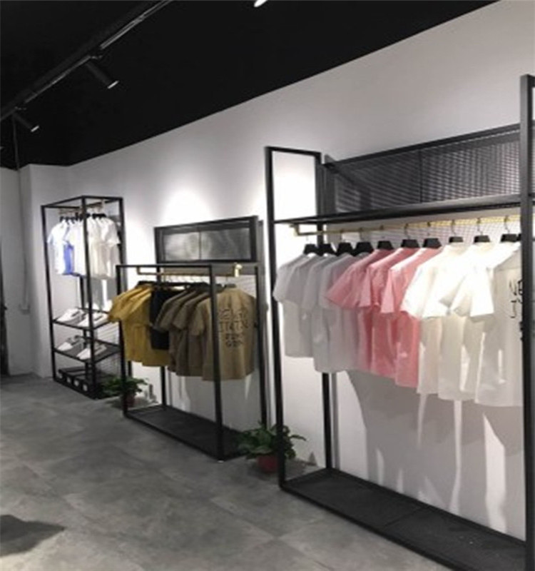 Industrial Metal Clothes Garment Racks Pipe Double Hanging Rods gold Clothing Rack Boutique Display Clothes Display Racks