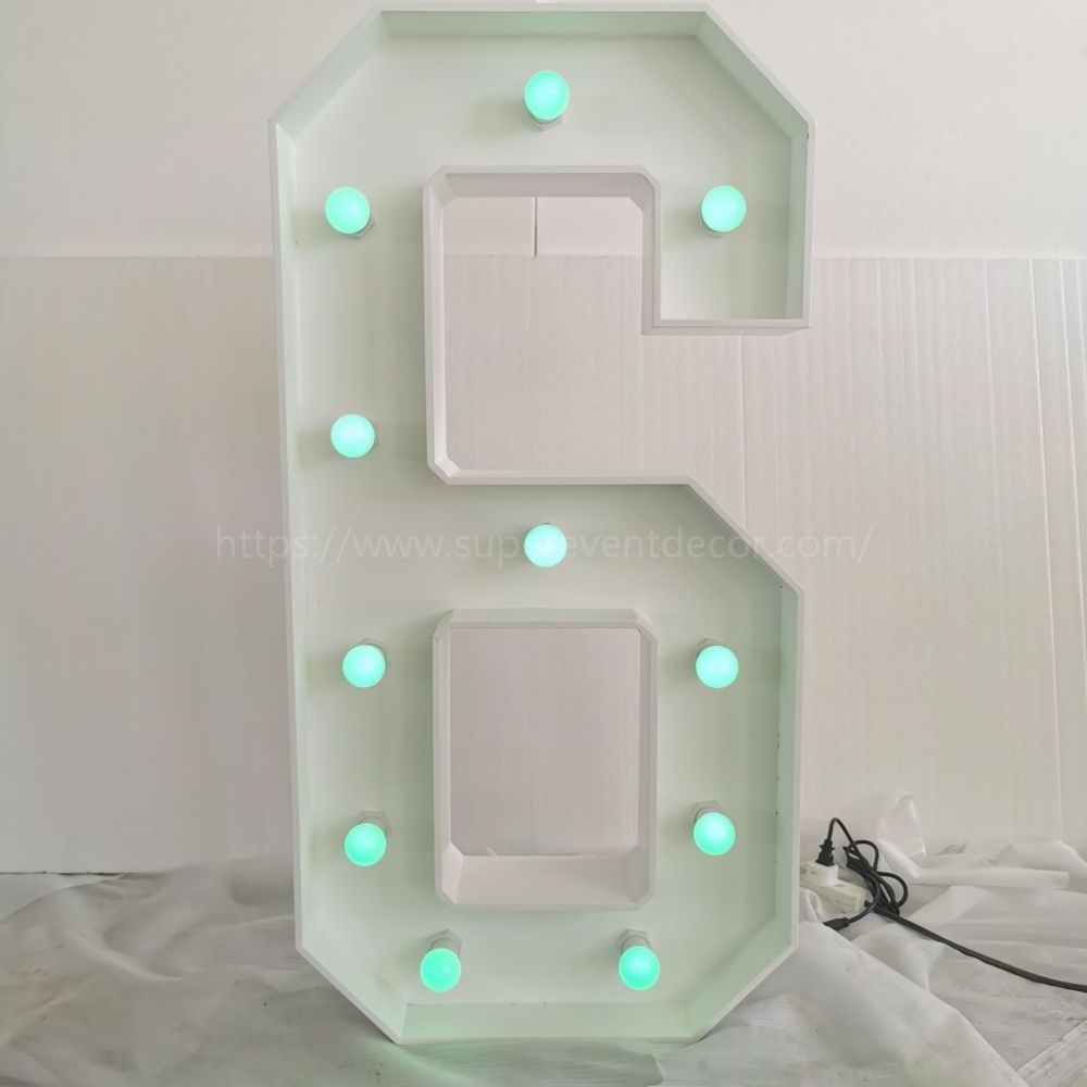 Custom Marquee Letters 4ft Led Number Sign Alphabet Letter Led Light Up Bulb Wooden Marquee Letters for Wedding Party Decoration