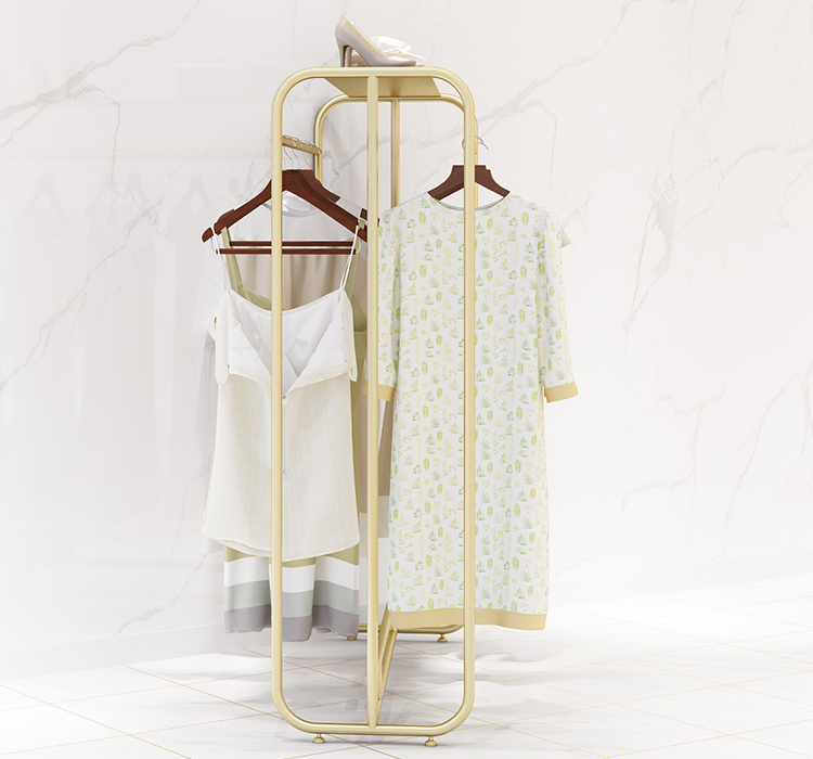 Gold Metal Pretty Garment Racks and Clothes Display Stand Clothes Display Racks Shelf for Clothing Shop