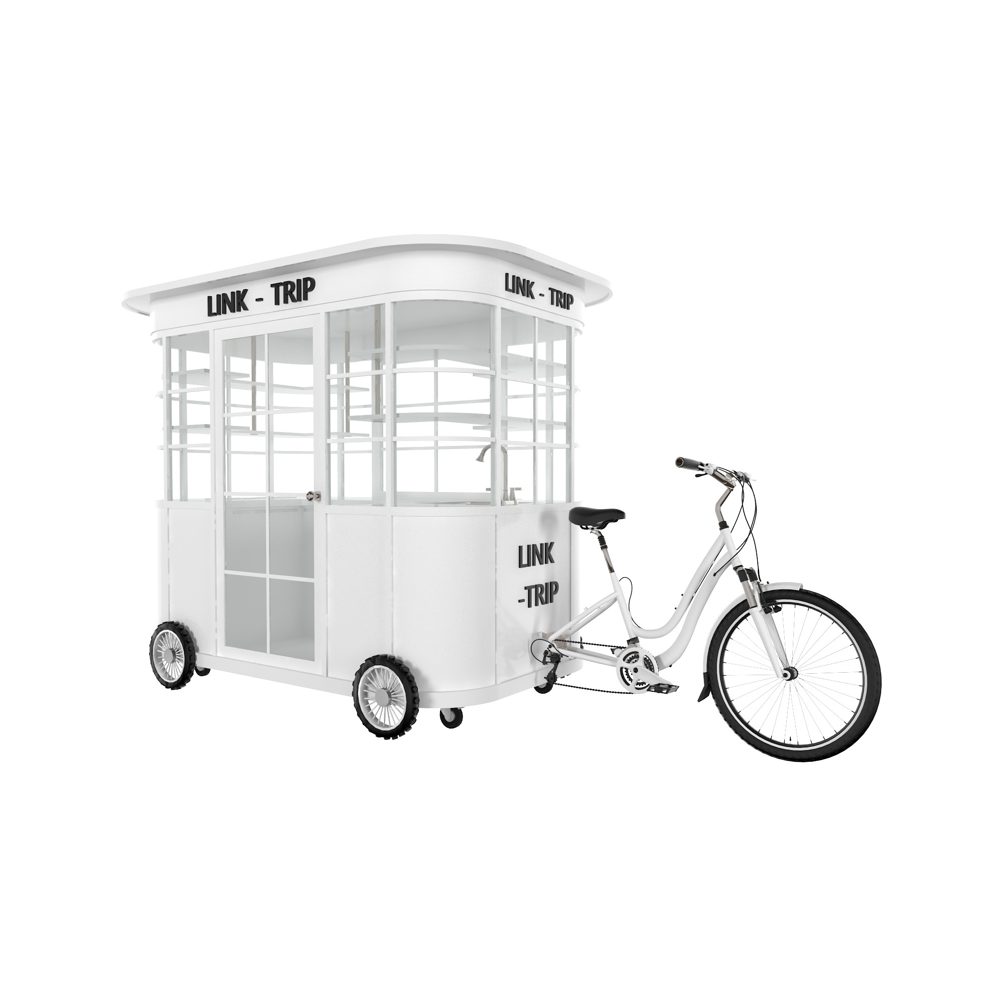 Customize Modern Outdoor Food Kiosk Design Mobile Fast Indian Street Food Cart Tricycle Hot Sale Bike Food Cart