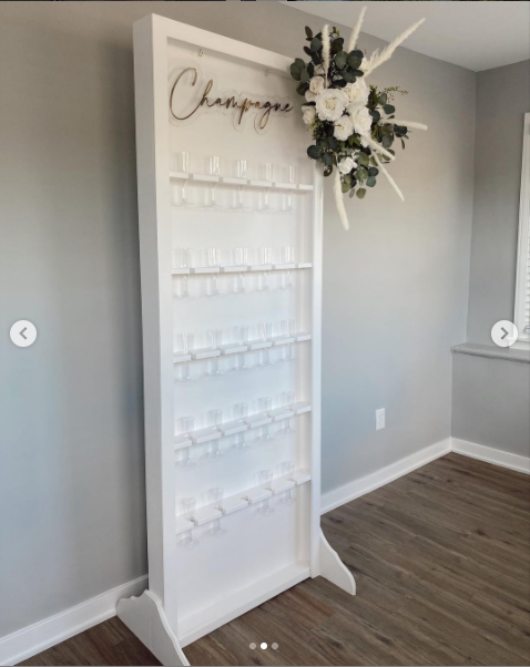 2024 Wedding Party Custom Champagne Wall Backdrop Prosecco Wall Champagne Glass Holder Acrylic For Wedding Decoration