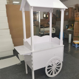 Wholesale Cheap Price Wedding White PVC Candy Cart Party Decoration with Wheels for Parties