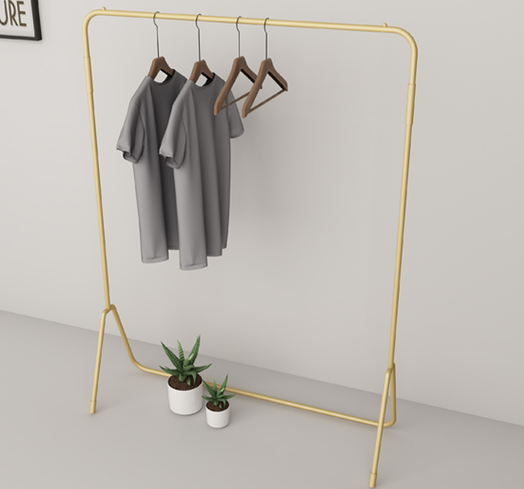 2024 Boutique Garment Commercial Clothing Store Hanging Clothes Display Mid Island Female's Clothes Gold Display Rack