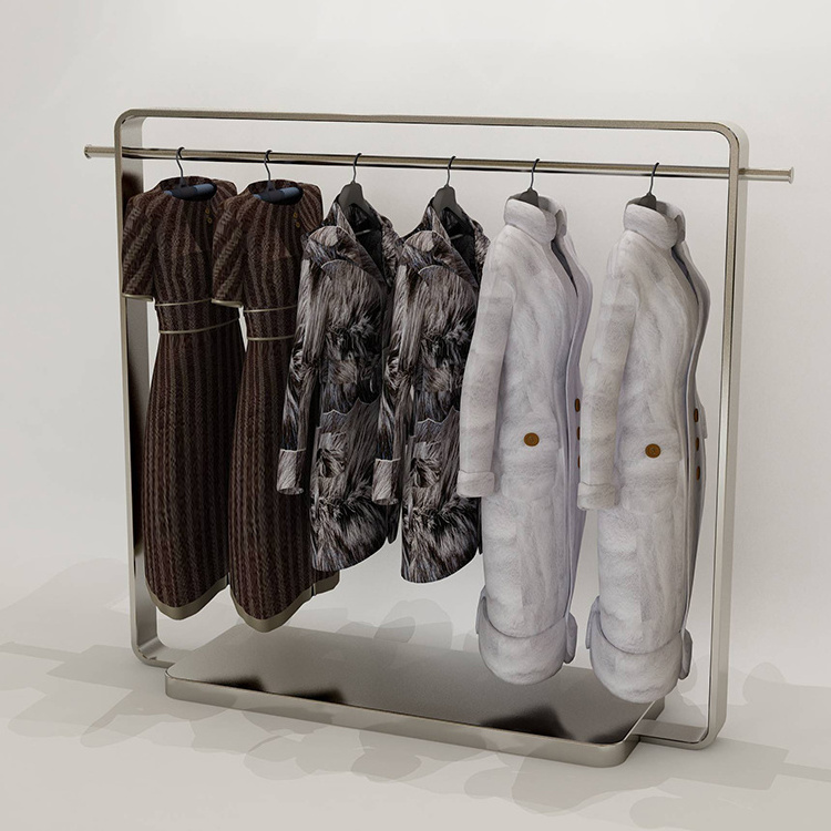 Custom retail clothing rails display racks