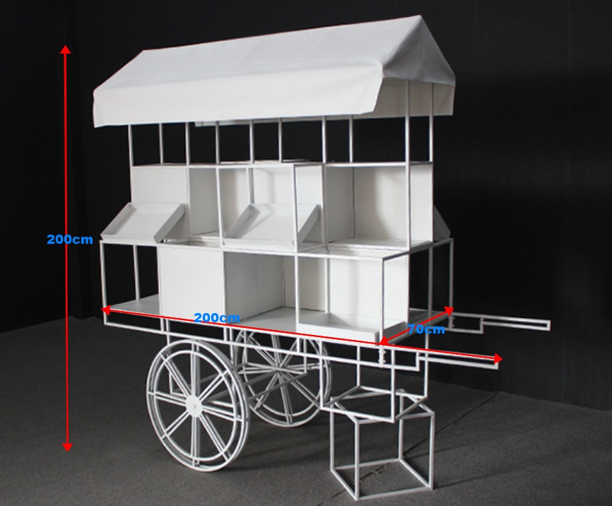 Wholesale Cheap Outdoor White Metal Wedding Flower Candy Cart Display