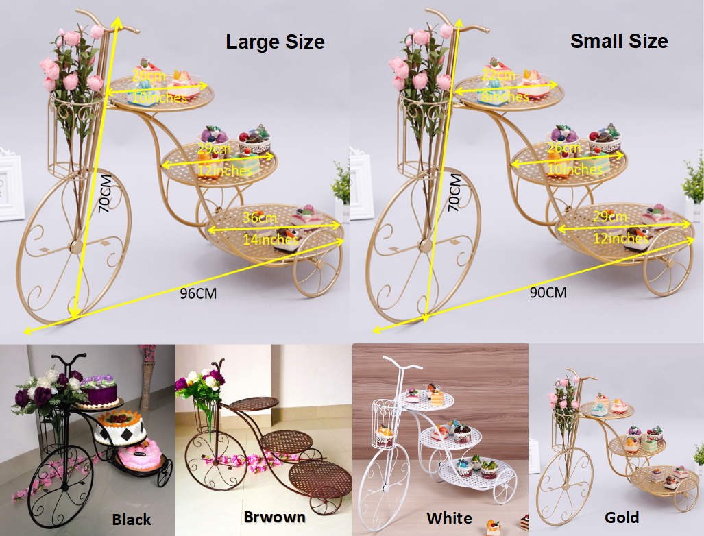 Metal Wedding Dessert Bicycle Cake Display Stand For Party Decoration