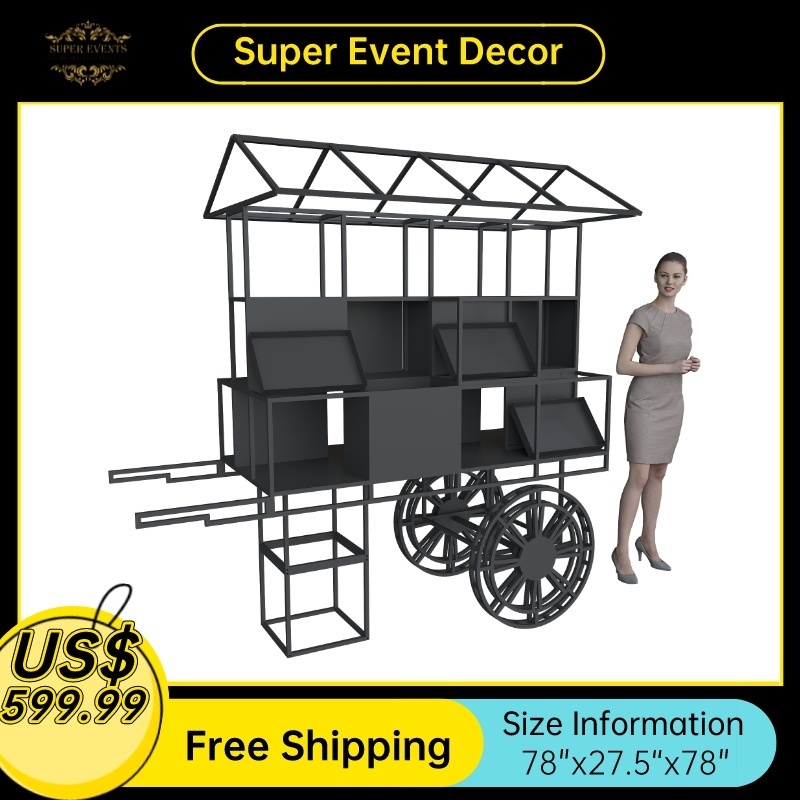 Wholesale Cheap Outdoor White Metal Wedding Flower Candy Cart Display